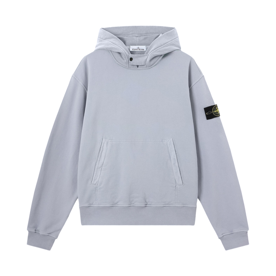 L2S1561000-23S0A20-V0049 Stone Island 6100023 Brushed Organic Cotton Fleece Oversized-Fit Zip-Up Hooded Sweatshirt with Pouch Pocket Ash Grey - 26FW
