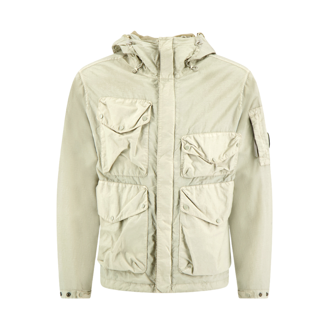 20CMOW013A 005991G 114 [20% 쿠폰] C.P. Company Logo Wappen Flatt Nylon Goggle Hooded Hunting Jacket Frozen Dew - 26SS