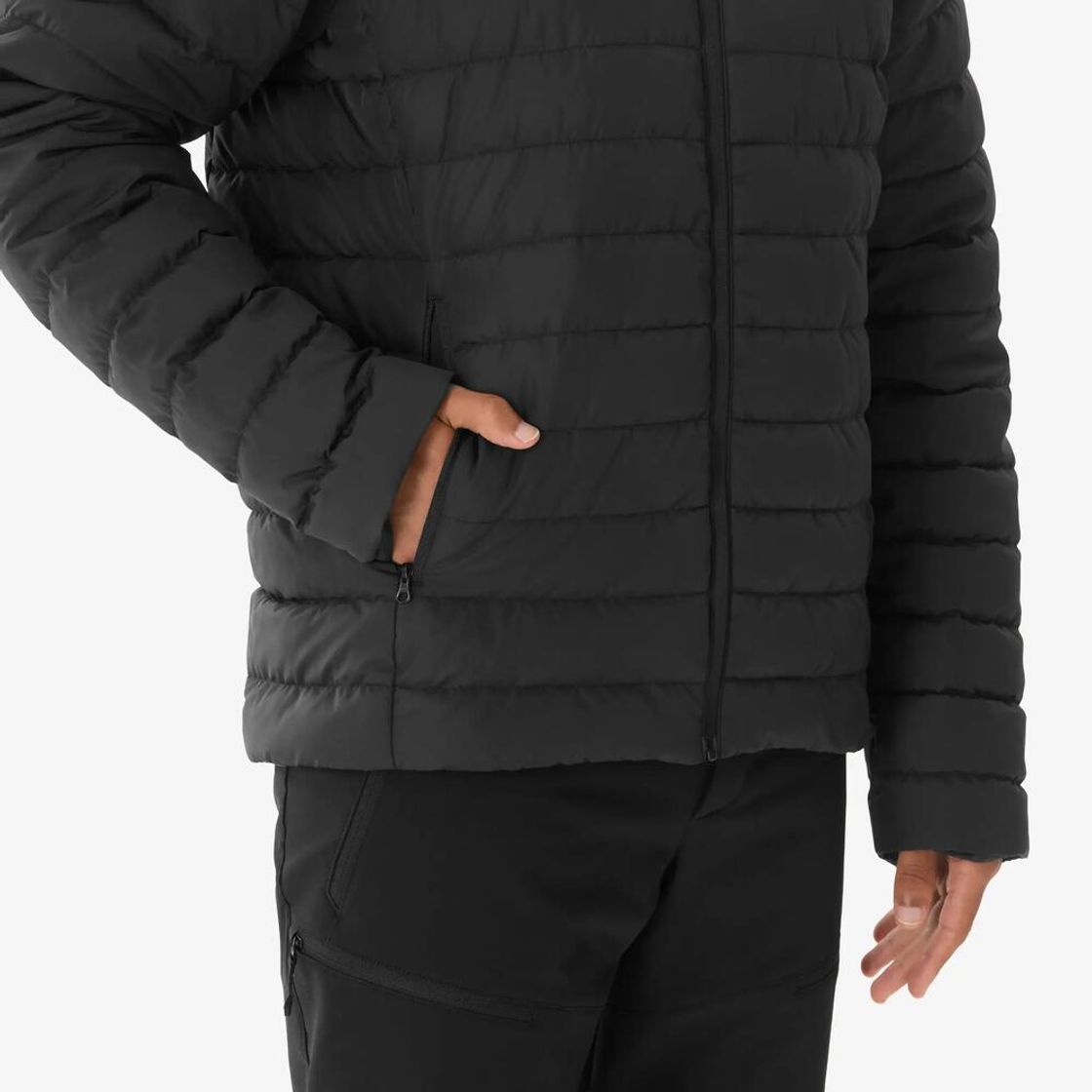 데카트론 남성 하이킹 경량패딩 자켓 MH100 스모크 블랙(Decathlon Men's Lightweight Padded Hiking Jacket MH100 Smoke Black) - 4