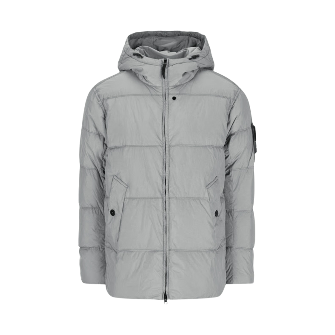 L2S15 4100037 S0A23 V0060 [15% 쿠폰] Stone Island Badge Patch Garment Dyed Crinkle Reps Hooded Padded Jacket Grey - 26FW