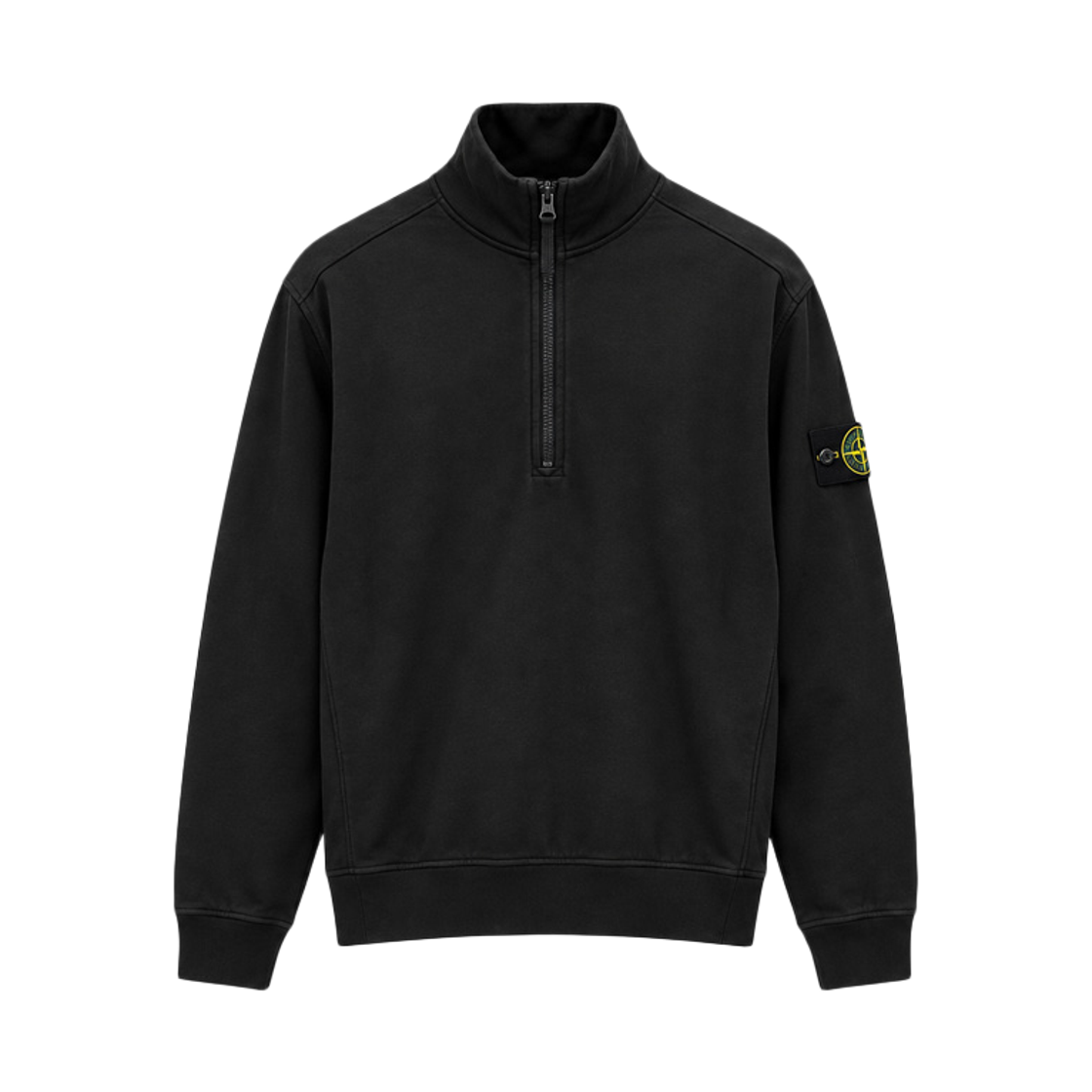 L2S15 6100070 S0051 V0029 [20% 쿠폰] Stone Island Patch Cotton Half Zip Sweatshirt Black - 26FW