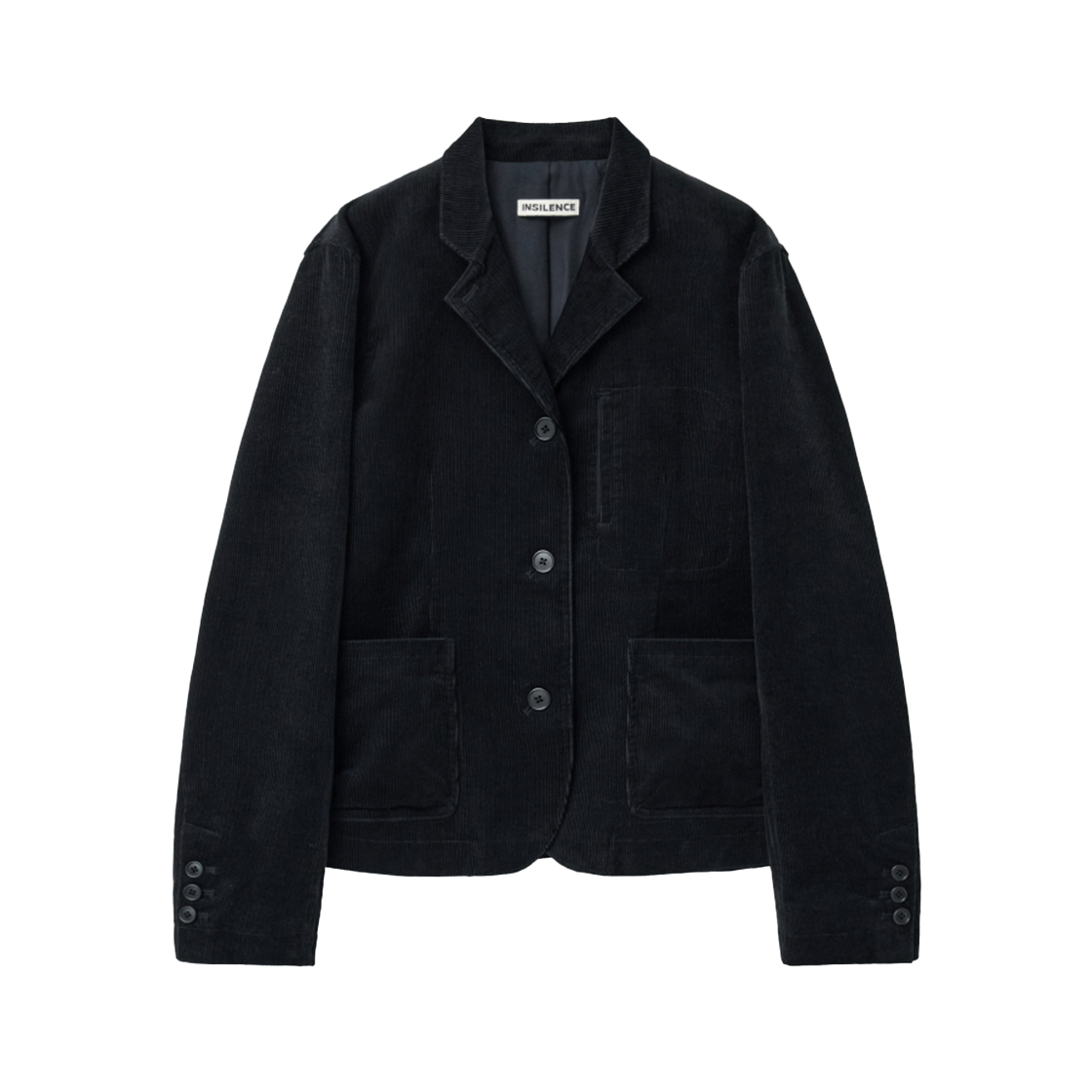IW2F4JK03BK INSILENCE WOMEN Corduroy Single Fitted Jacket BLACK