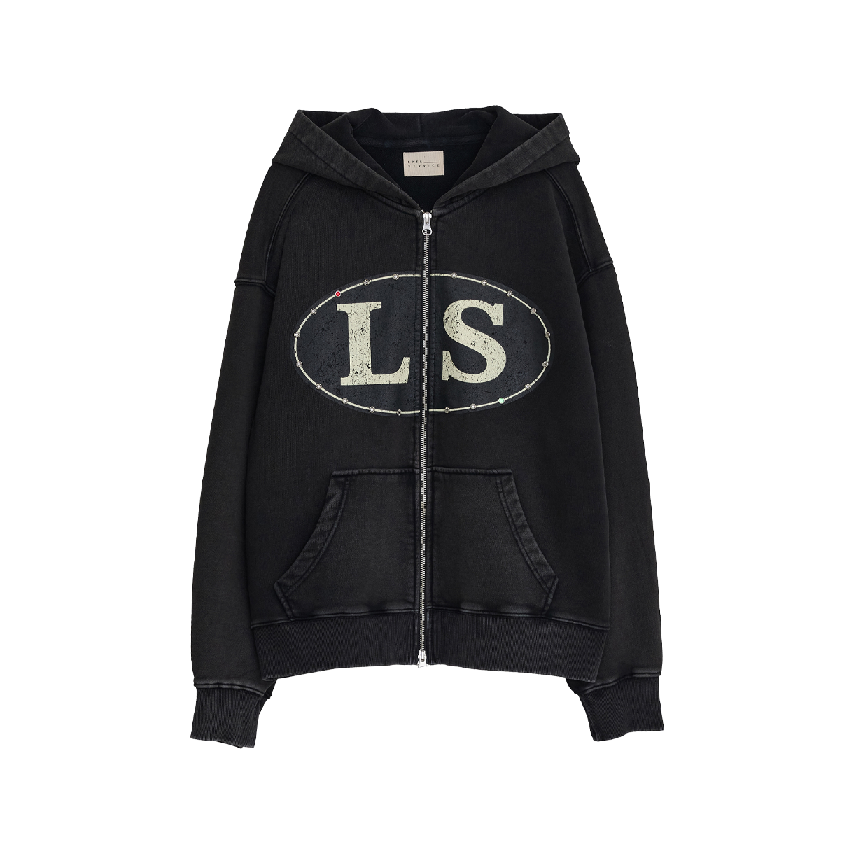 레이트 서비스 엘에스 집업 후디 블랙(LATE SERVICE LS Zip Up Hoodie Black)