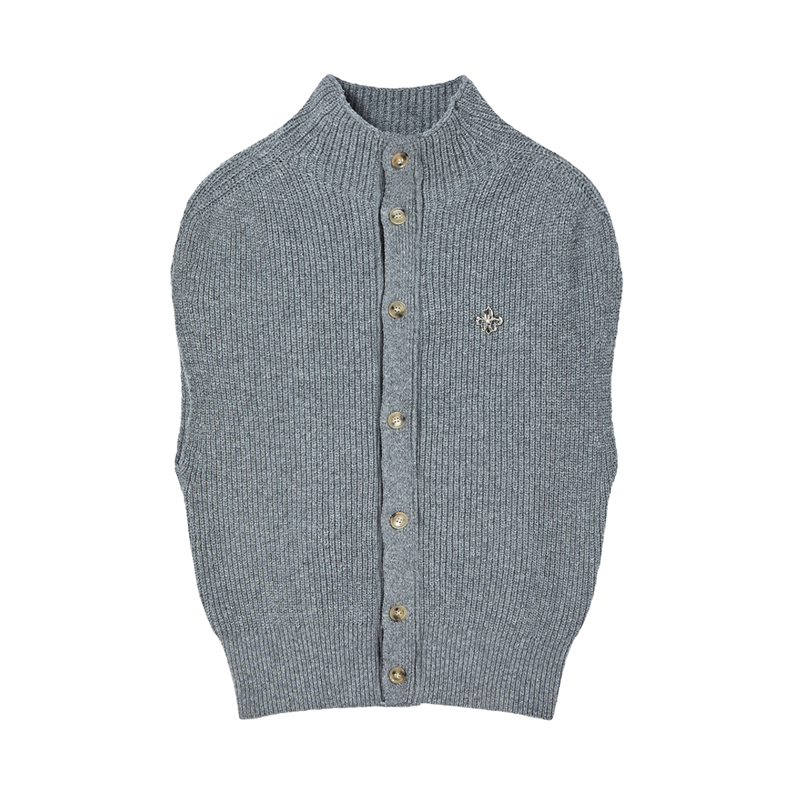 NV26FAKT04GR N ARCHIVE Scout Pendant High-Neck Knit Vest Gray