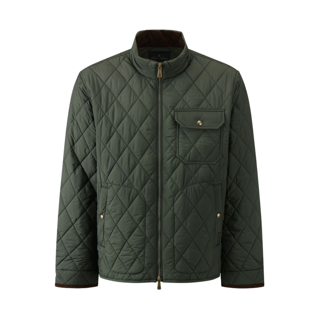 BBOPMBG412-ZKK BrooksBrothers Stand Collar Quilted Jacket Khaki