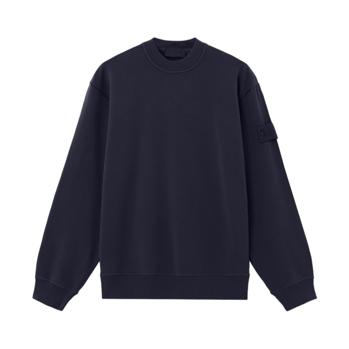 L2S1561000-69S0F53-V0020 Stone Island 6100069 Stretch Cotton Fleece_S.I. Ghost Comfort-Fit Crewneck Sweatshirt Navy Blue - 26FW