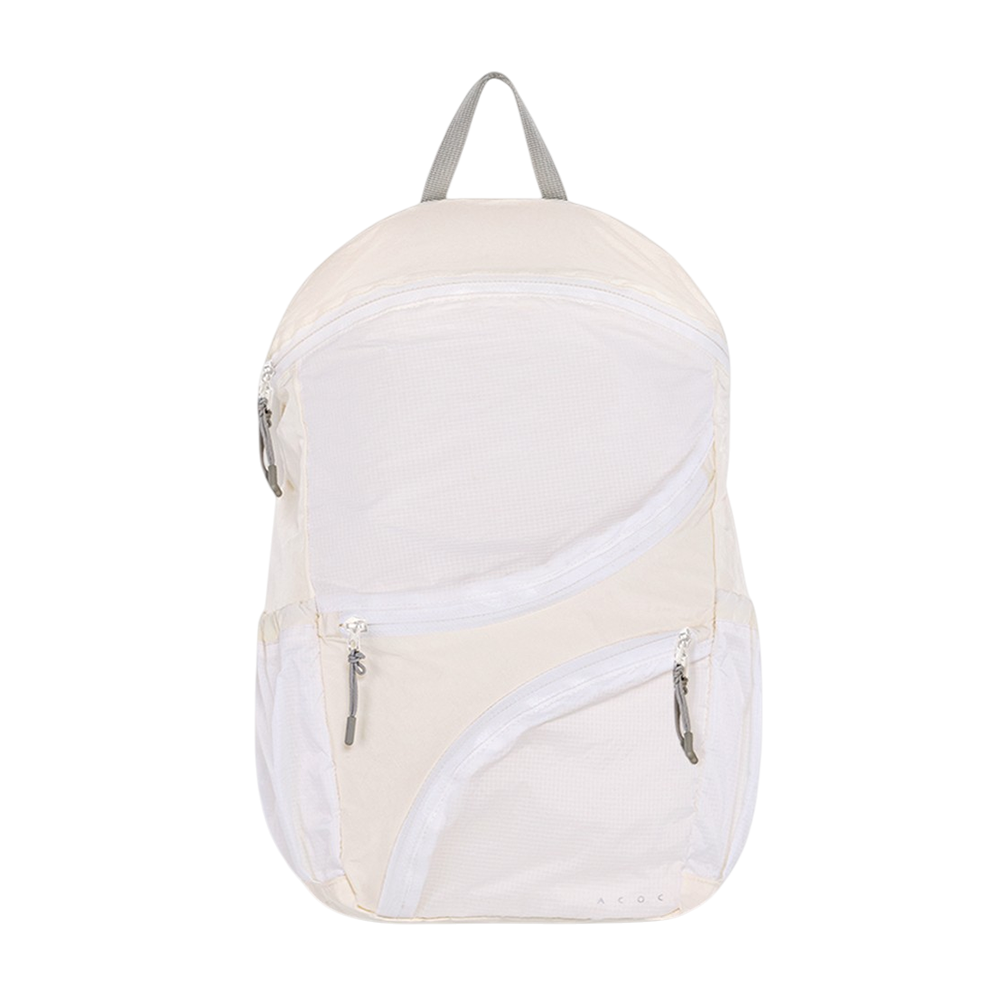 326BG708WH ACOC Round Feather Backpack(M) White