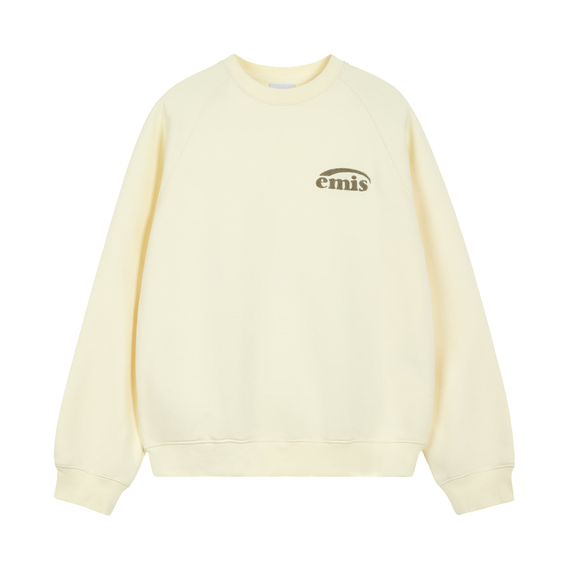 이미스 부클 로고 래글런 스웨트셔츠 크림(Emis Boucle Logo Raglan Sweatshirt Cream)