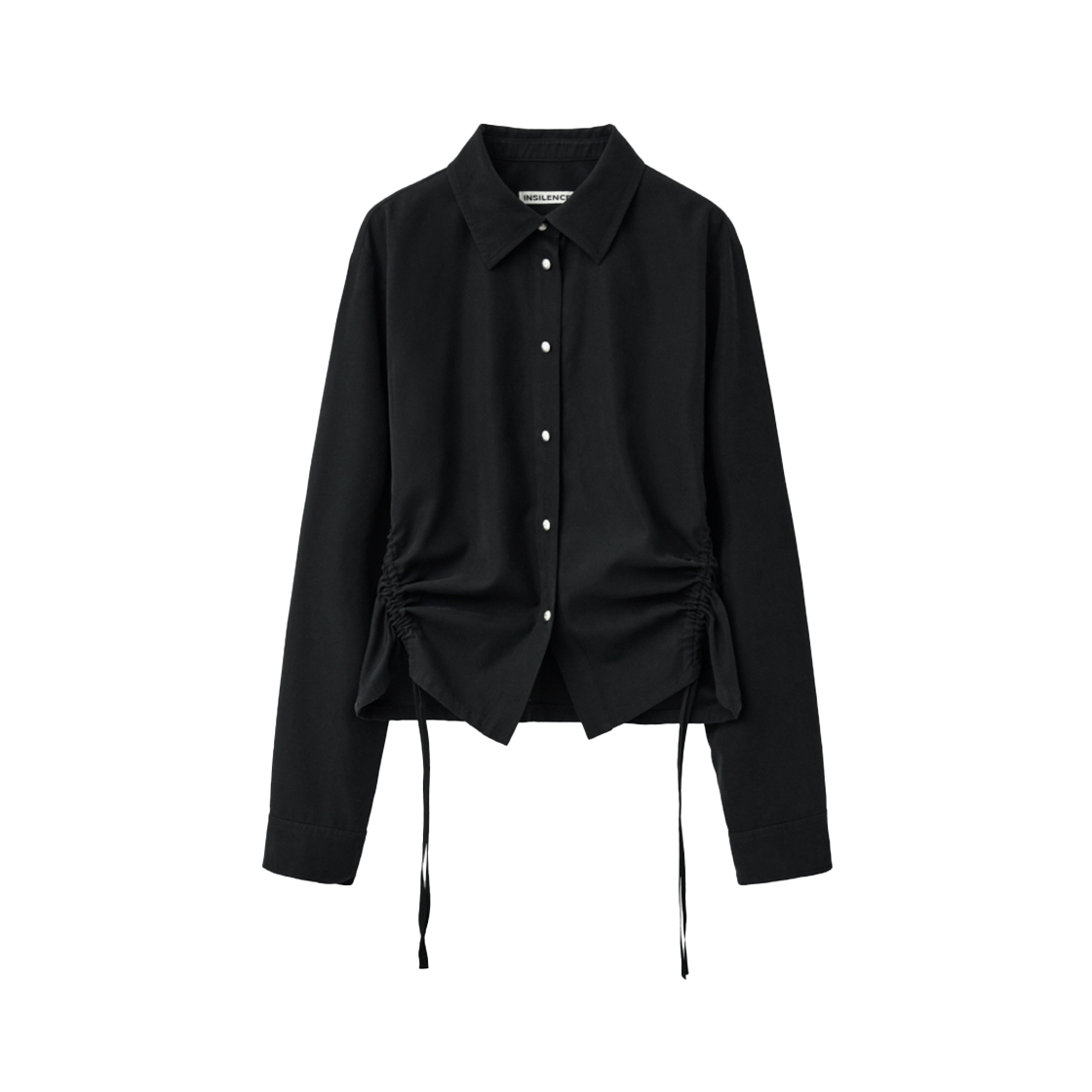 IW2F4SH01BK INSILENCE WOMEN Soft Shirring Shirt BLACK