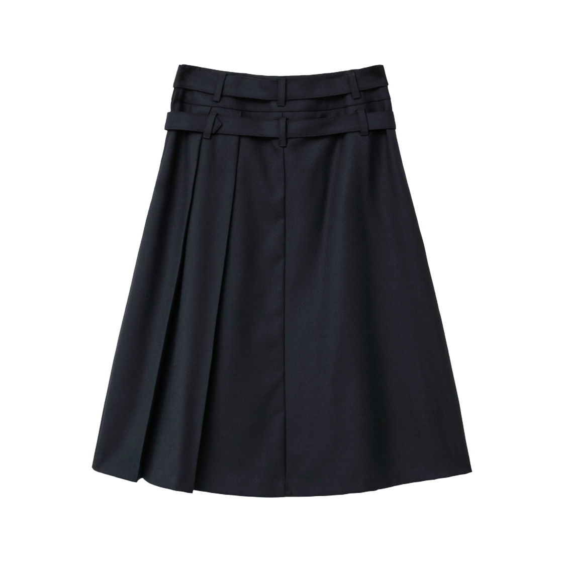 인사일런스우먼 더블 벨티드 플리츠 스커트 블랙(INSILENCE WOMEN Double-Belted Pleated Skirt BLACK) - 2