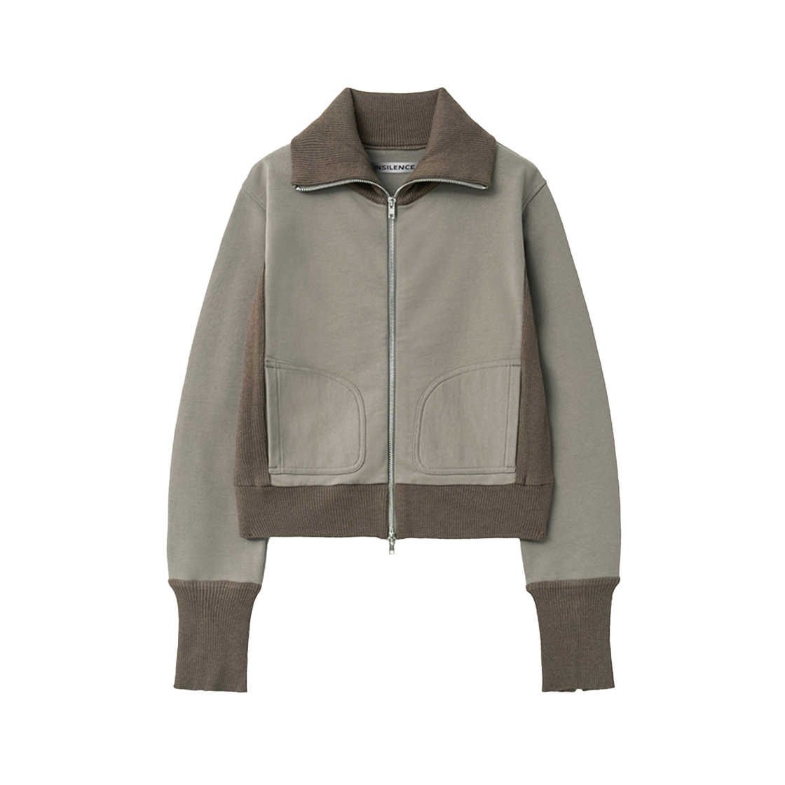 IW2F4JP30BE INSILENCE WOMEN Knit Combi Cotton Zip-Up BEIGE