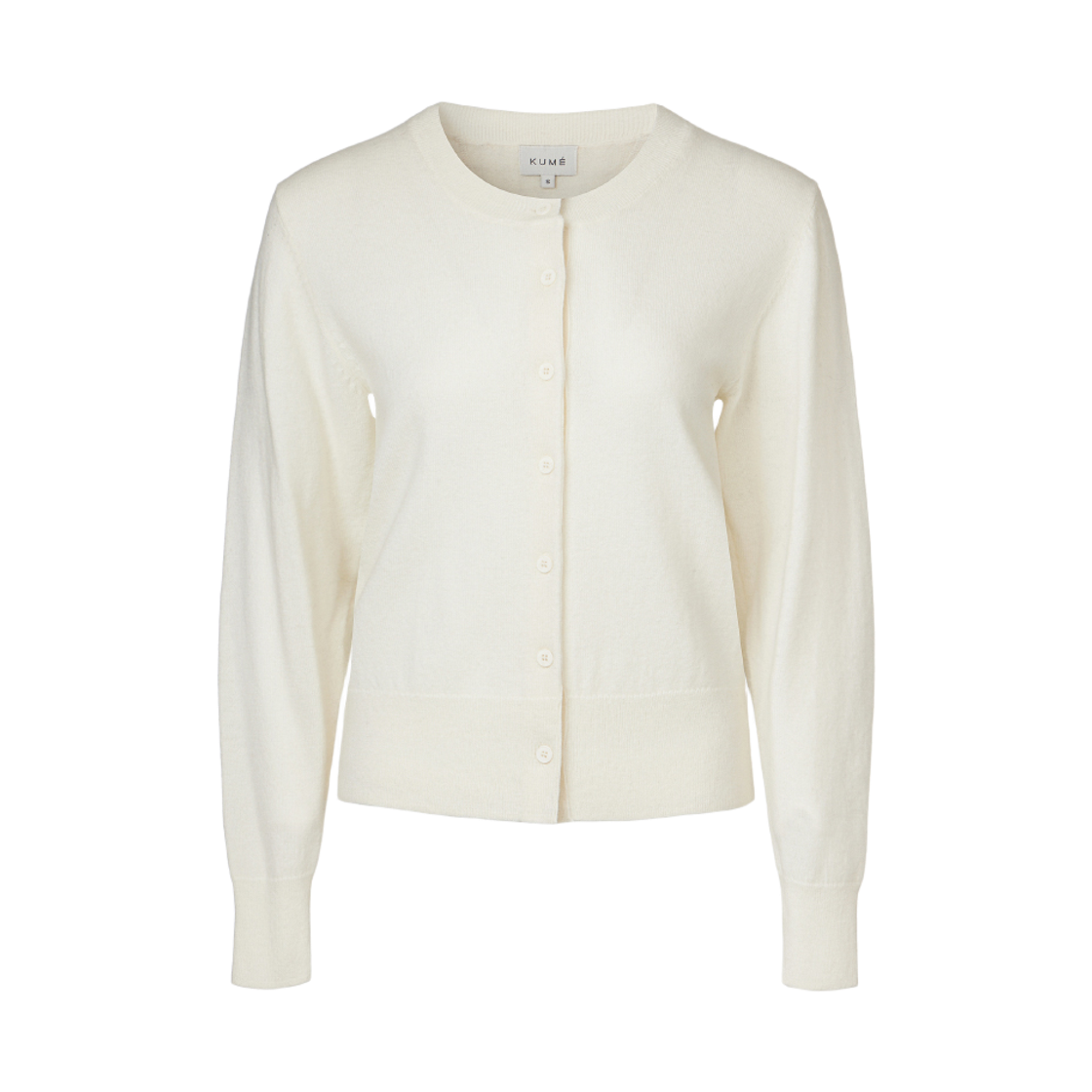 쿠메 백포인트 메리노 울 가디건 아이보리(KUME Merino Wool Plaid Back Cardigan Ivory)