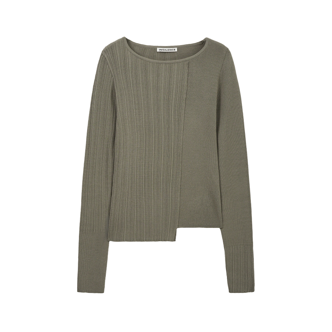 IW2F2KT02KH INSILENCE WOMEN Unbalanced Mixed Knit LIGHT KHAKI