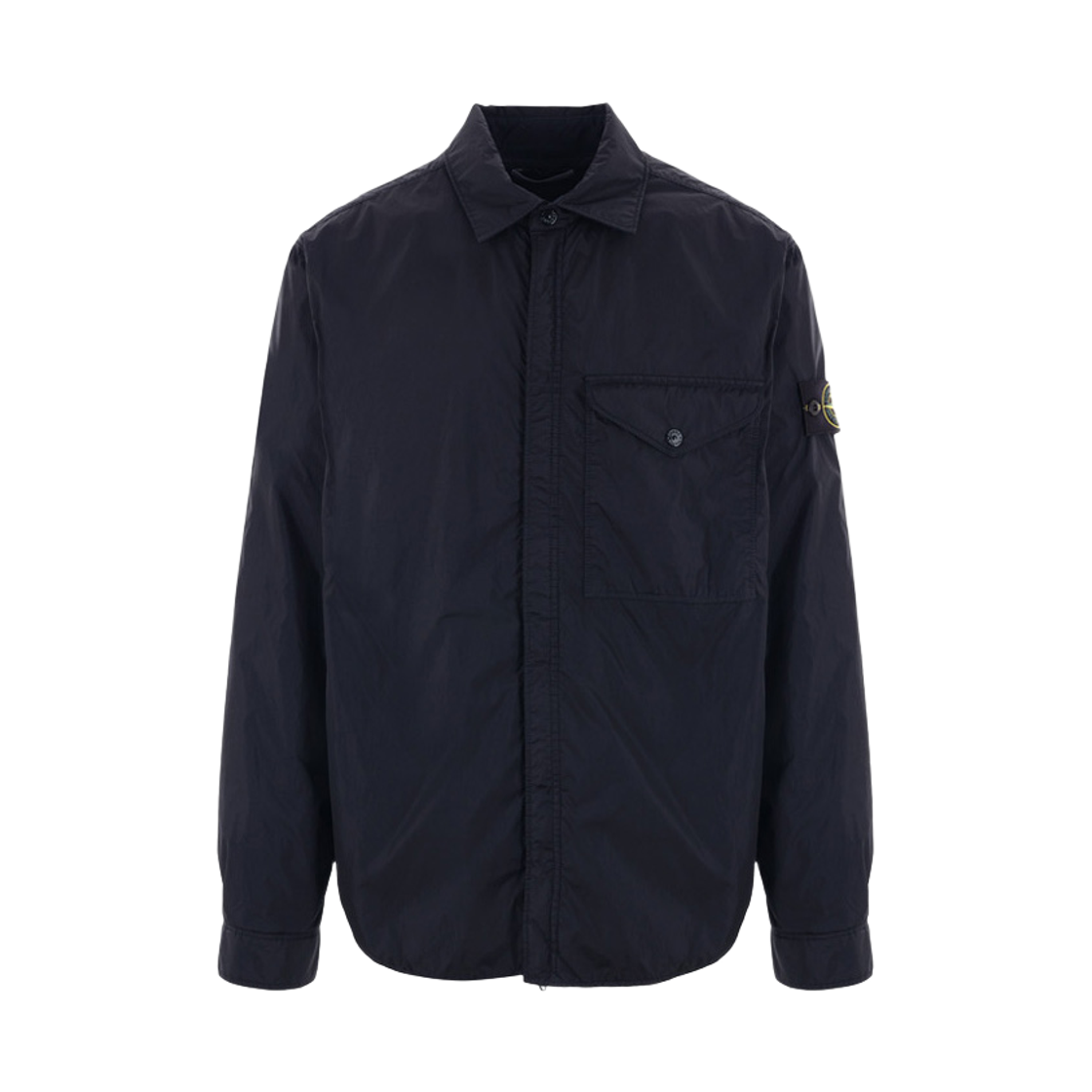8115Q0123 V0020 [15% 쿠폰] Stone Island Badge Crinkle Reps Overshirt Navy Blue - 24FW