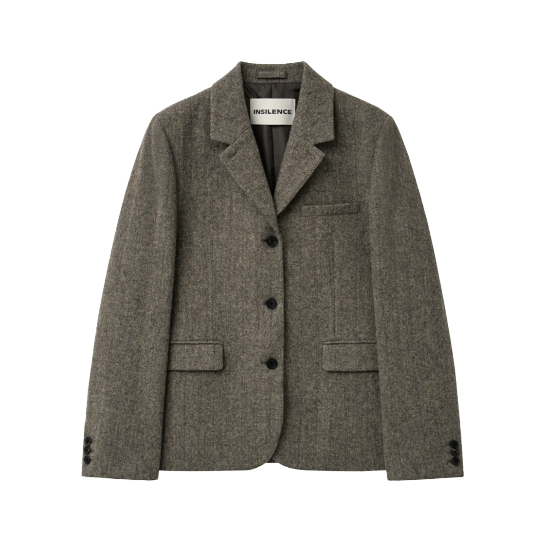 인사일런스우먼 클래식 쓰리버튼 자켓 멜란지 브라운(INSILENCE WOMEN Classic Three-Button Jacket MELANGE BROWN)