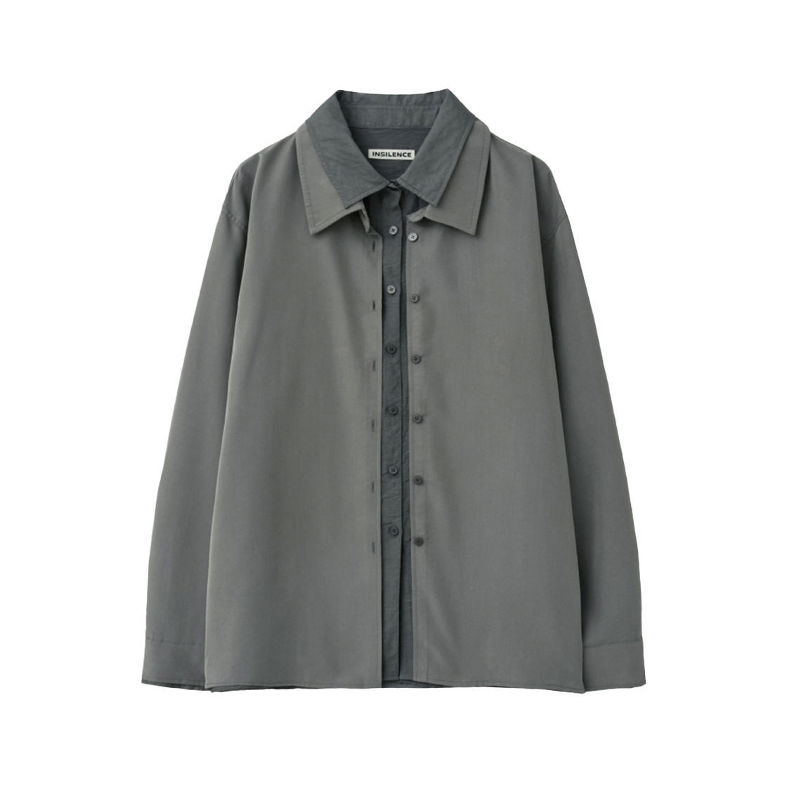 IW2F4SH02KH INSILENCE WOMEN Layered Overfit Shirt ASH KHAKI