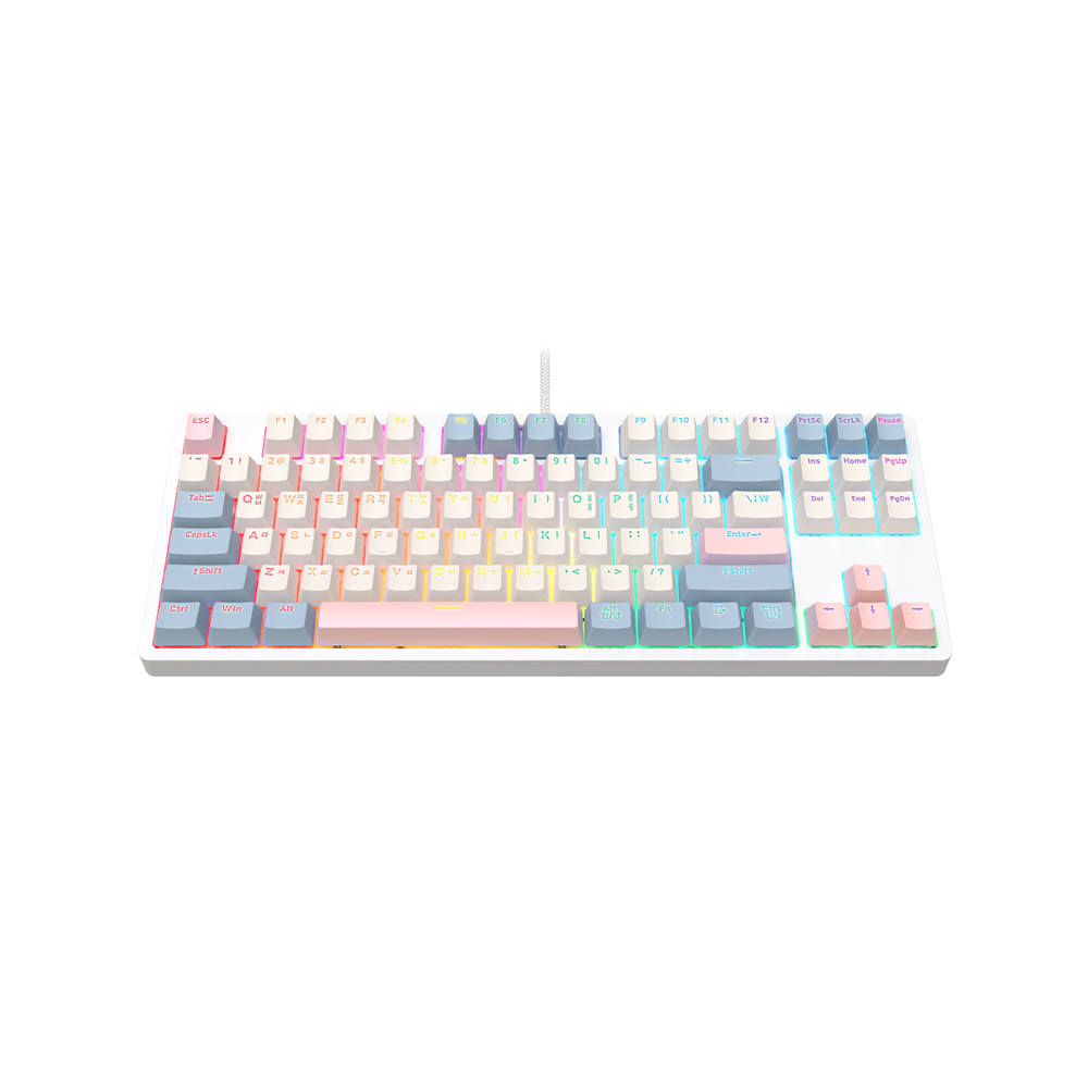 COX CY87K V2 텐키리스 카일광축 게이밍 LED 화이트 적축 (방수)(COX CY87K V2 Tenkeyless Kailh Optical Gaming LED Keyboard, White (Linear Red, Waterproof)) - 5
