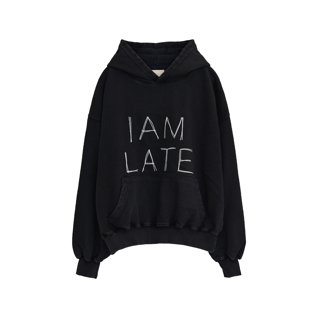 레이트 서비스 아이 엠 레이트 후디 블랙(LATE SERVICE 'I AM LATE' Hoodie Black)
