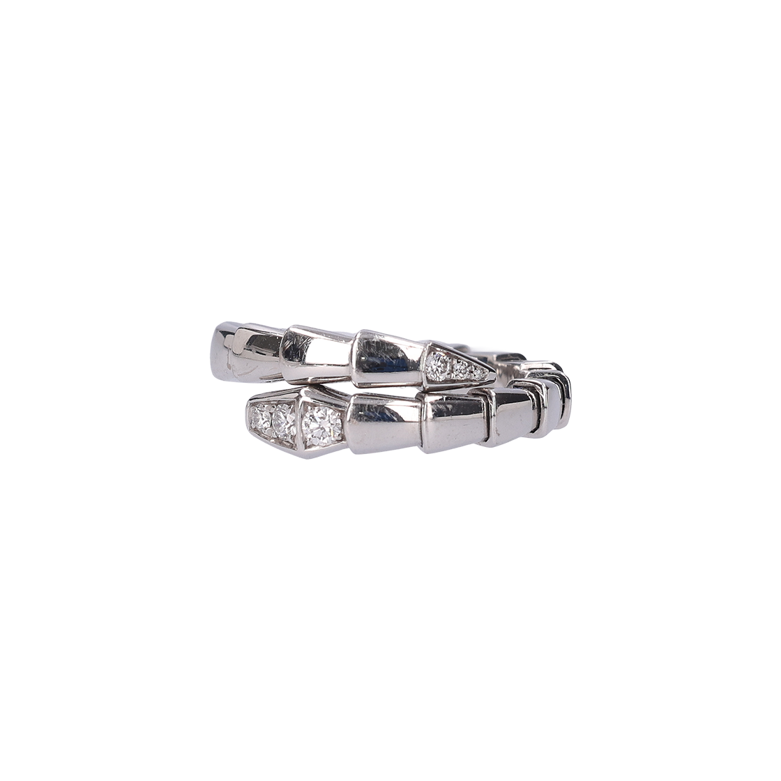 ITHDUNKD39RQ Bulgari Serpenti Viper Ring 18K White Gold & Silver