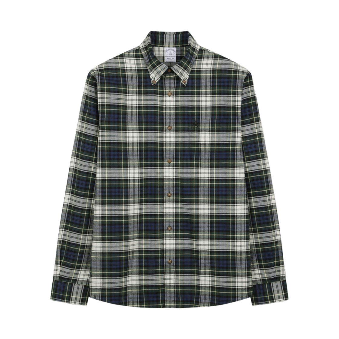 BBTHMFG401-ZNA BrooksBrothers Flannel Check Shirt Navy