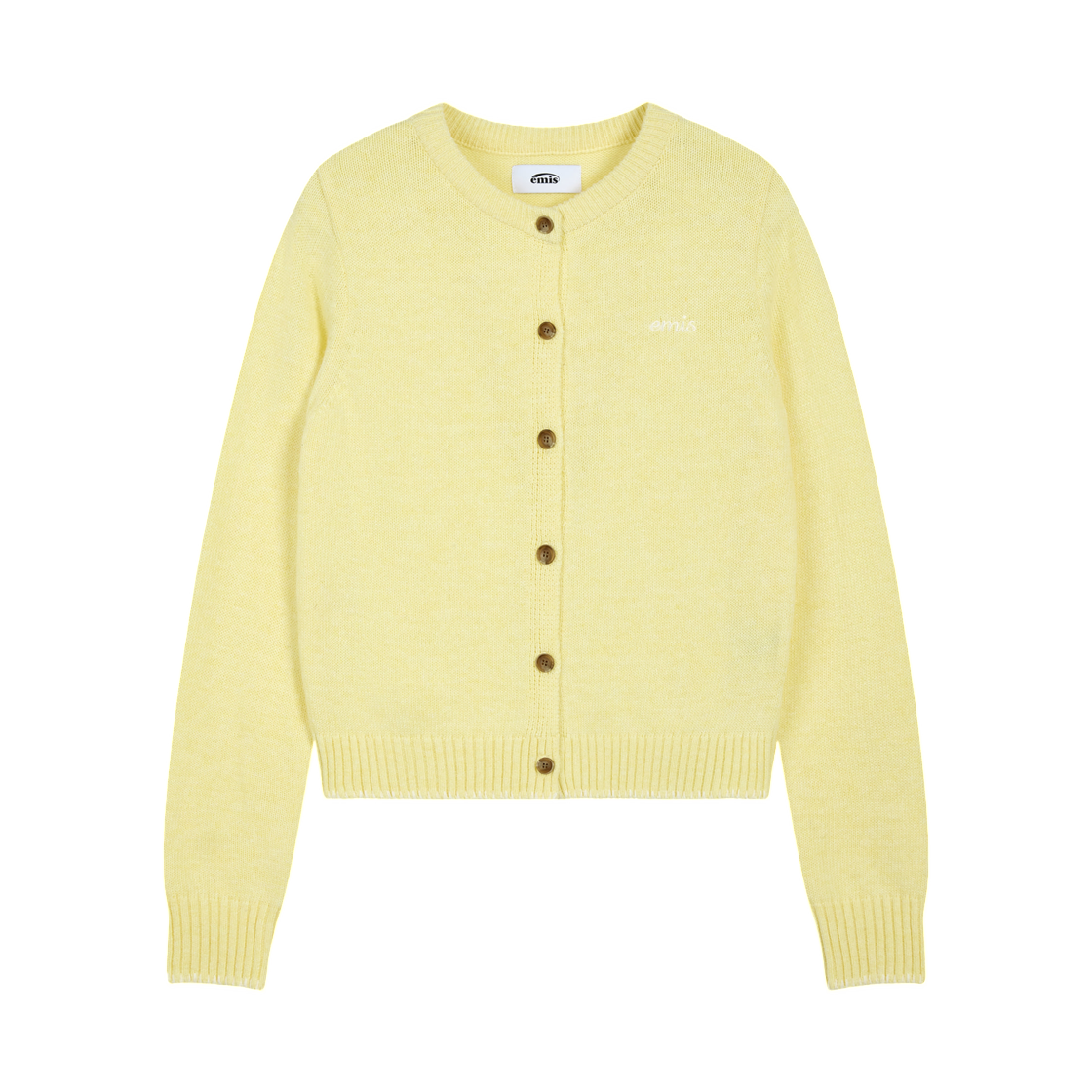 (W) 이미스 블랭킷 스티치 가디건 옐로우((W) Emis Blanket Stitch Cardigan Yellow)