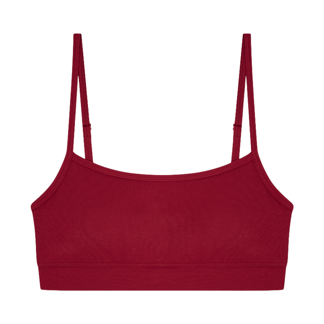 V0726-SB01 Verish EASE FIT Scoop Neck Cropped Bra Top Dark Red