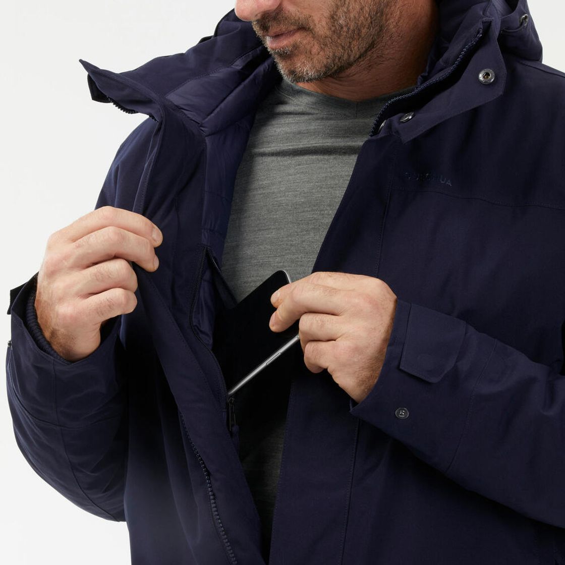 데카트론 남성 등산 방한방수 파카 NH500 아스팔트 블루(Decathlon Men's Waterproof Thermal Hiking Parka NH500 Asphalt Blue) - 8