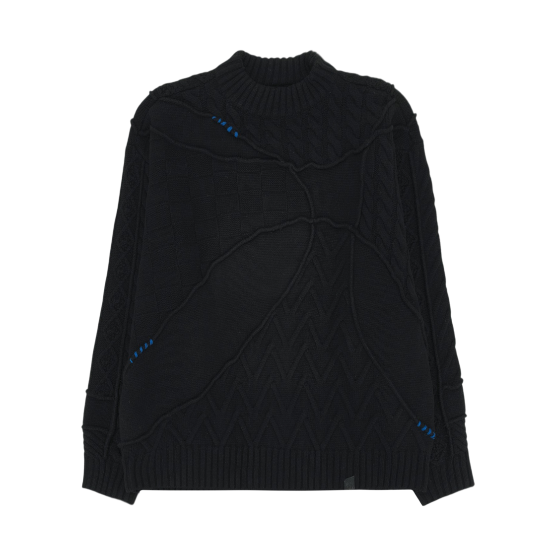 자라 x 아더에러 패치워크 오버사이즈 니트 스웨터 블랙(Zara x Ader Error Patchwork Oversize Knit Sweater Black)