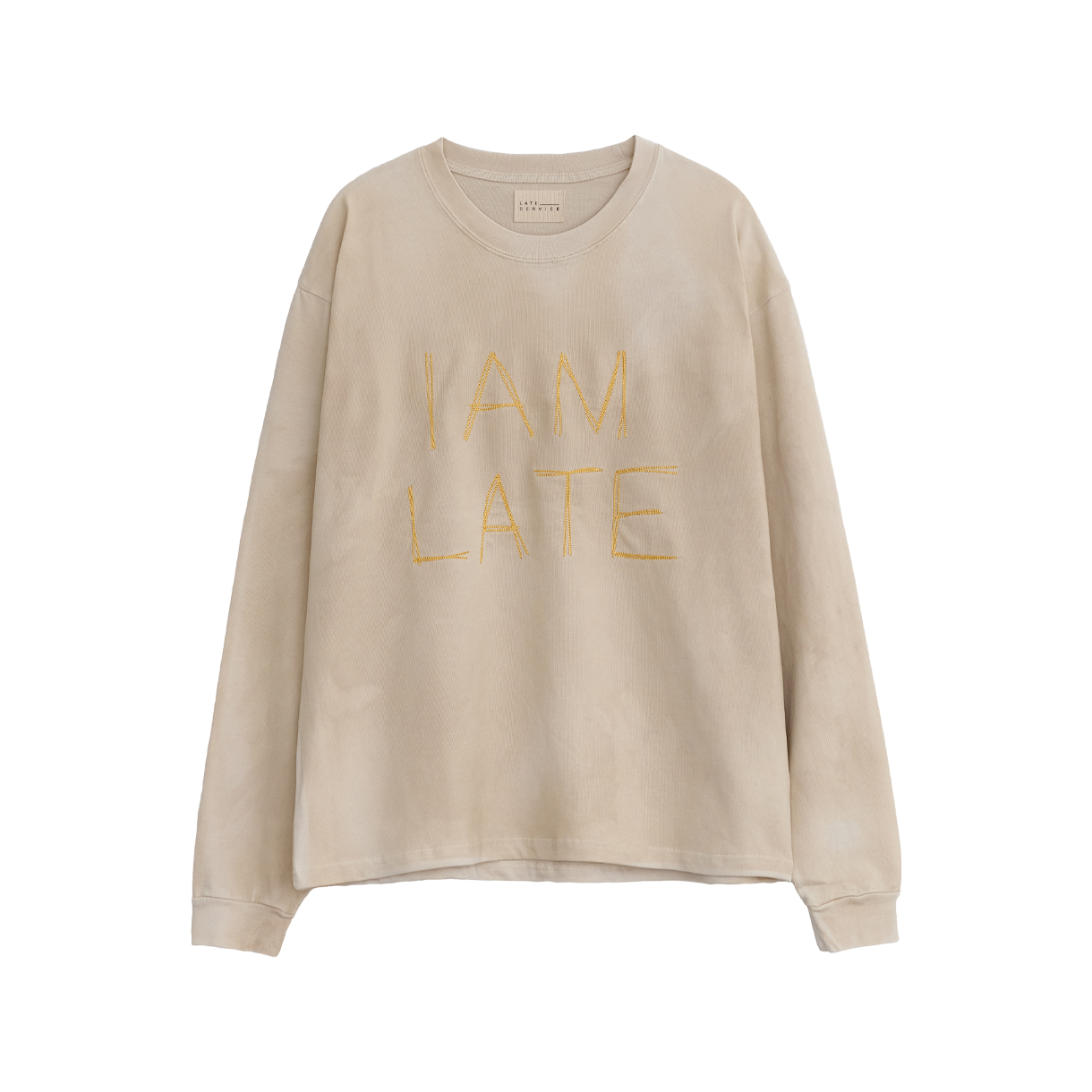 26FWSL02CR LATE SERVICE 'I AM LATE' T-Shirt Cream