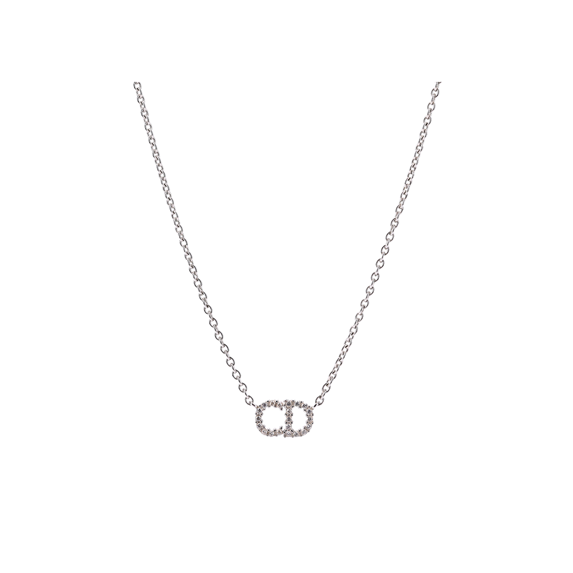 IT9757JW3QWC Dior Clair D Rune Necklace White Crystal Silver Metal