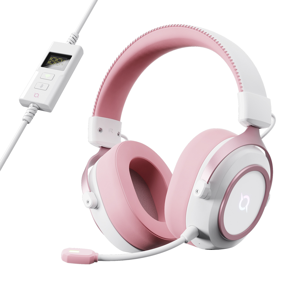 COX CX-5 무선 2.4G 일체형 LED 게이밍 헤드셋 핑크(COX CX-5 2.4G Wireless All-in-One LED Gaming Headphone with Built-in Mic (Pink)) - 2