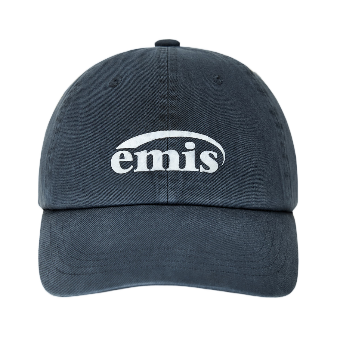 - Emis Logo Print Pigment Dyeing Ball Cap Navy