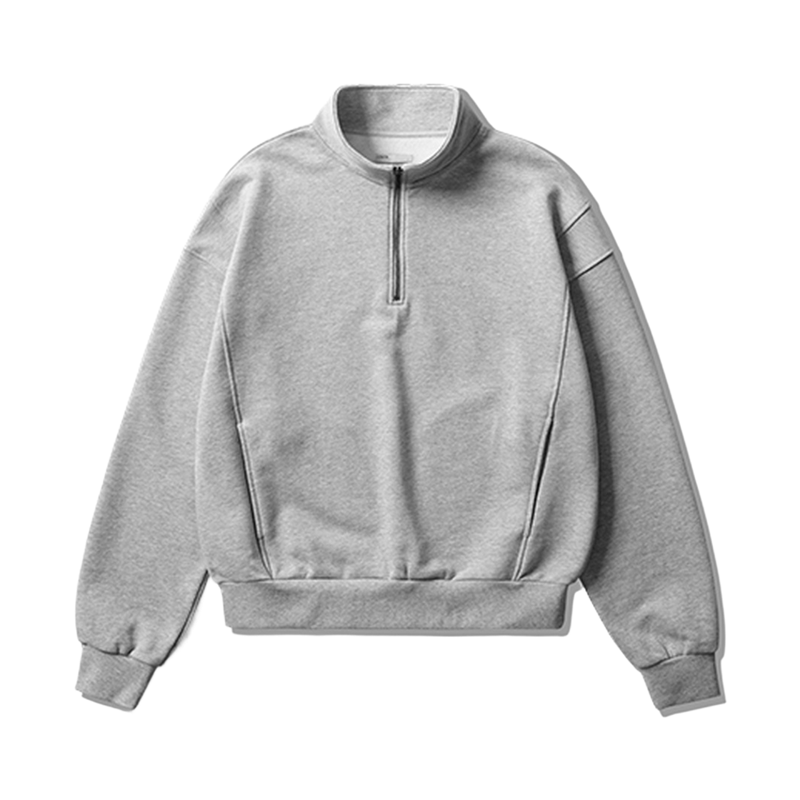ISMT6923_gray_29 EZKATON Crop Ridge Half Neck Sweatshirt Gray ISMT6923