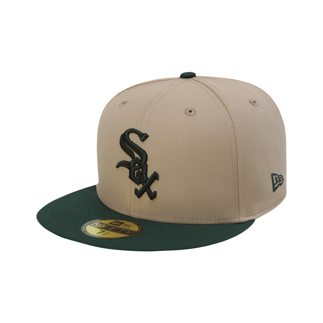 15411803 New Era MLB Chicago White Sox Two Tone Fitted Cap Beige Dark Green