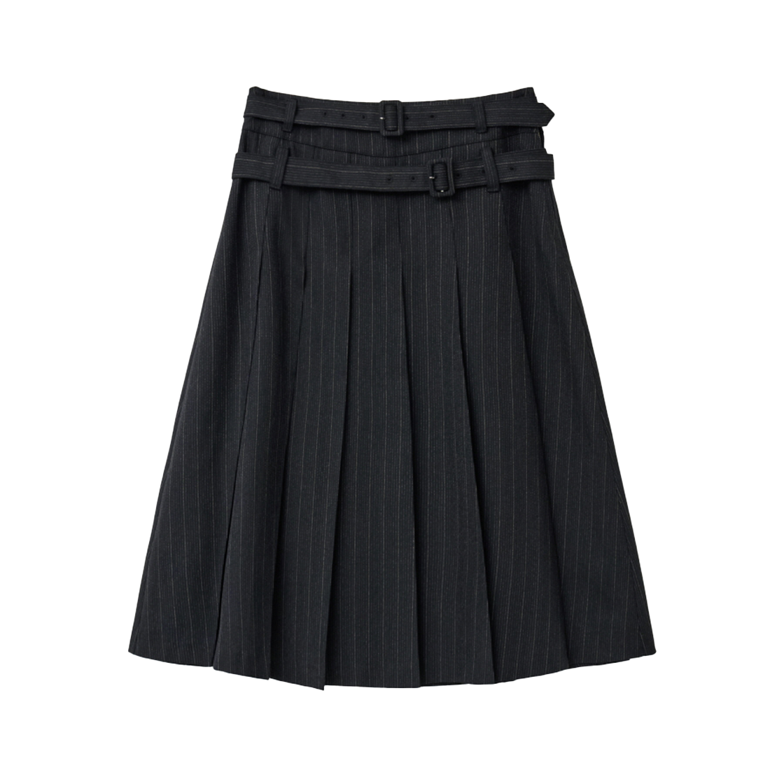 IW2F4SK02ST INSILENCE WOMEN Double-Belted Pleated Skirt STRIPE