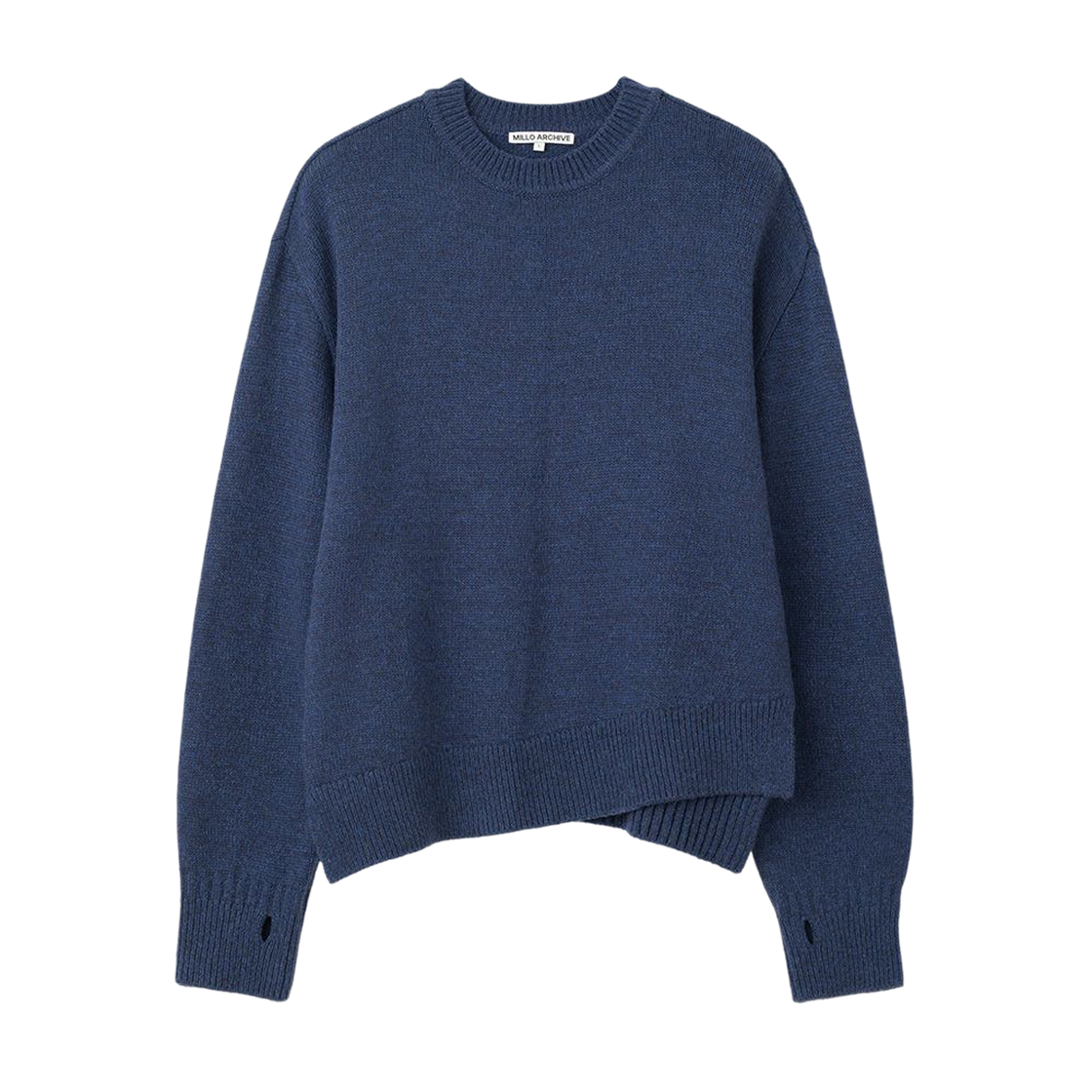 ML932MBL milloarchive Offset Slash Knit Melange Blue