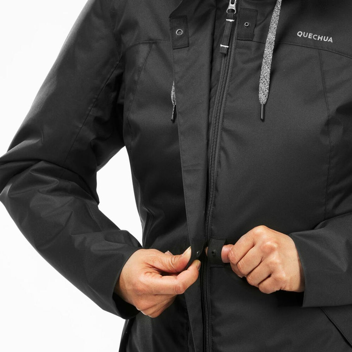 데카트론 여성 등산 방수 재킷 NH500 엑스웜 스모크 블랙(Decathlon Women's Waterproof Hiking Jacket NH500 X-Warm Smoke Black) - 7