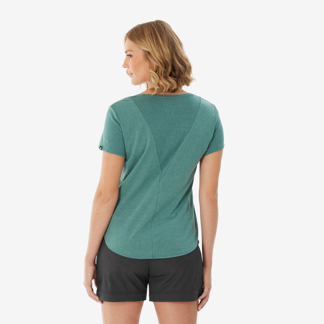 데카트론 여성 하이킹 반팔 티 NH500 애쉬 그린(Decathlon Women's Short-Sleeve Hiking T-Shirt NH500 Ash Green) - 3