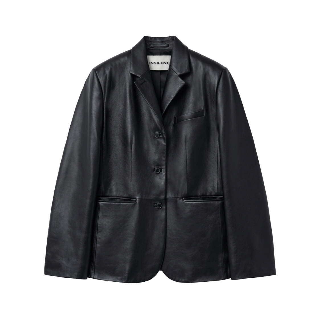 IW2F4JK02BK INSILENCE WOMEN Classic Three-Button Jacket LEATHER BLACK