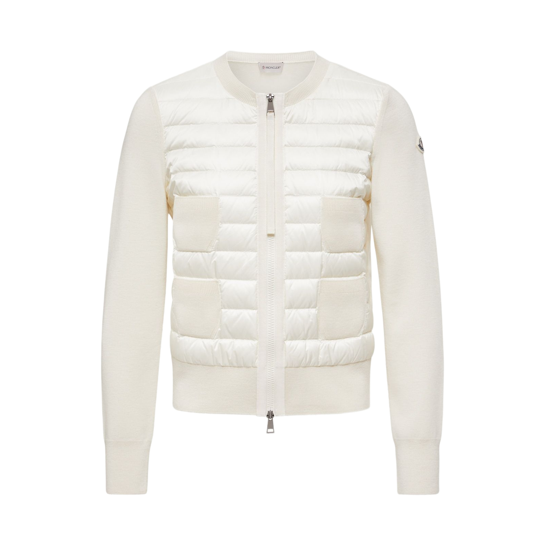 L2-093-9B51000-A9018-034 (W) Moncler Padded Wool Zip Up Cardigan White - 26FW