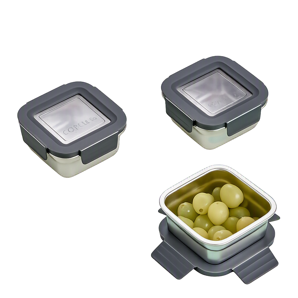 COR031 Corelle Coordinates Stainless Steel Airtight Container Square Set (3‑Piece Set)