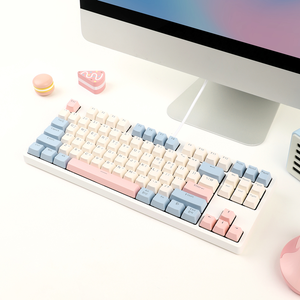 COX CY87K V2 텐키리스 카일광축 게이밍 LED 화이트 적축 (방수)(COX CY87K V2 Tenkeyless Kailh Optical Gaming LED Keyboard, White (Linear Red, Waterproof)) - 2
