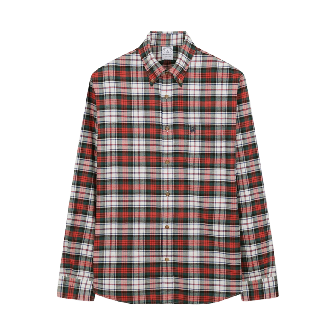 BBTHMFG401-ZRE BrooksBrothers Flannel Check Shirt Red