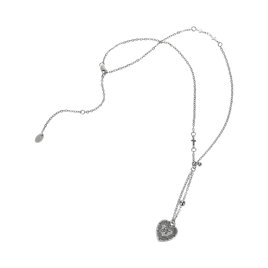 26FWSNLPIVSVFF Nff Pivot Heart Necklace Silver