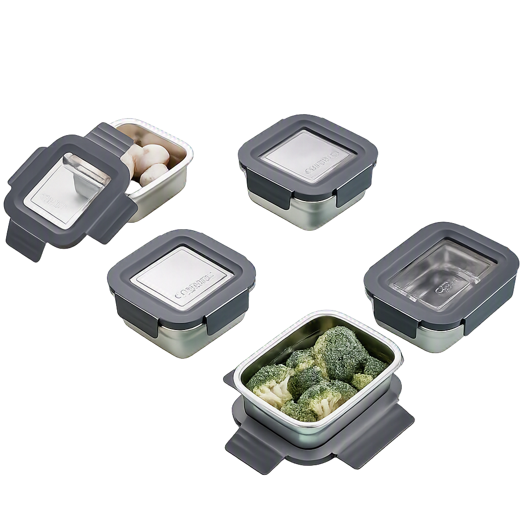 COR023 Corelle Coordinates Stainless Steel Airtight Container Mixed Set (5‑Piece Set)