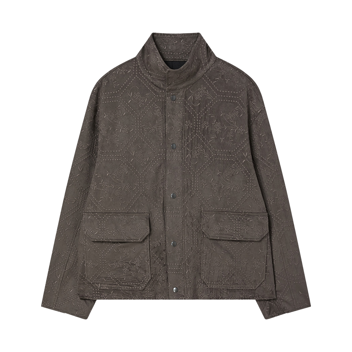 엔 아카이브 핸드크래프트 스웨이드 엠브로이더드 블루종 그레이(N ARCHIVE Handcrafted Suede Embroidered Blouson Gray)