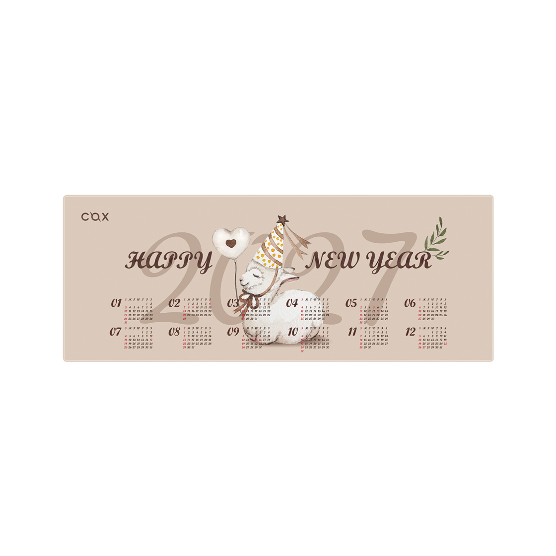 COX 2027 새해 달력 생활 방수 장패드 대형 패드 78x30cm 선물 기념품 특판(COX 2027 New Year Calendar Desk Mat, Water-Resistant Large Mouse Pad (78x30cm)) - 1