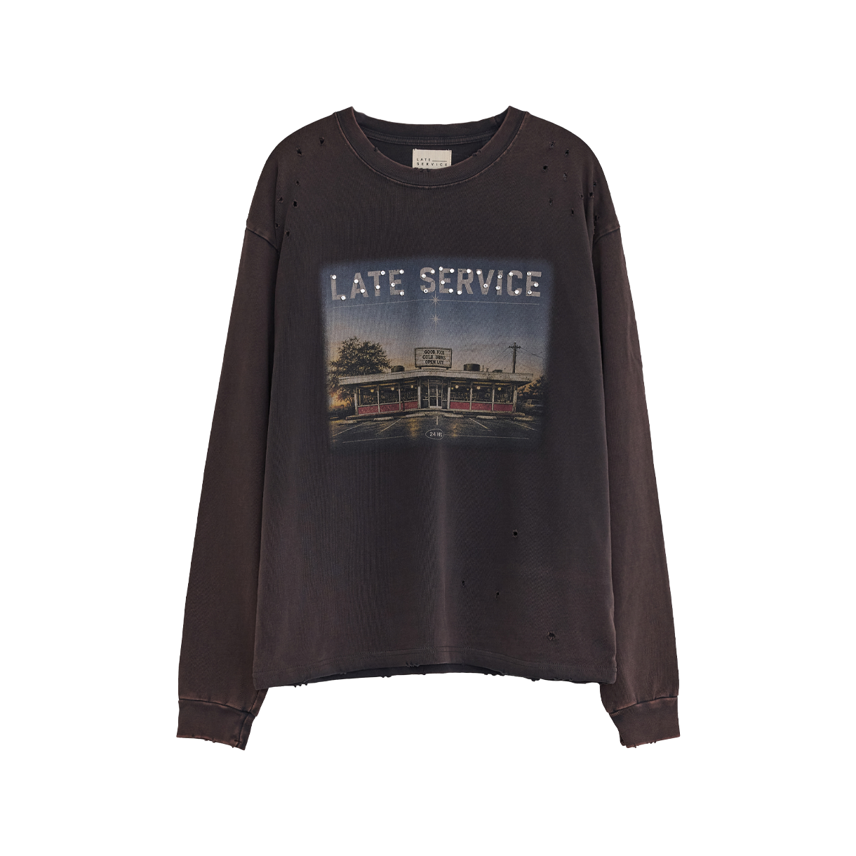 레이트 서비스 레스토랑 티셔츠 챠콜(LATE SERVICE Restaurant T-Shirt Charcole) - 1