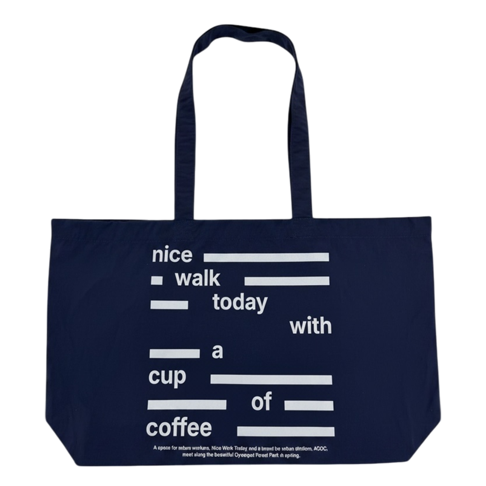 126BG699NV ACOC Nice Walk Today Eco Bag Navy