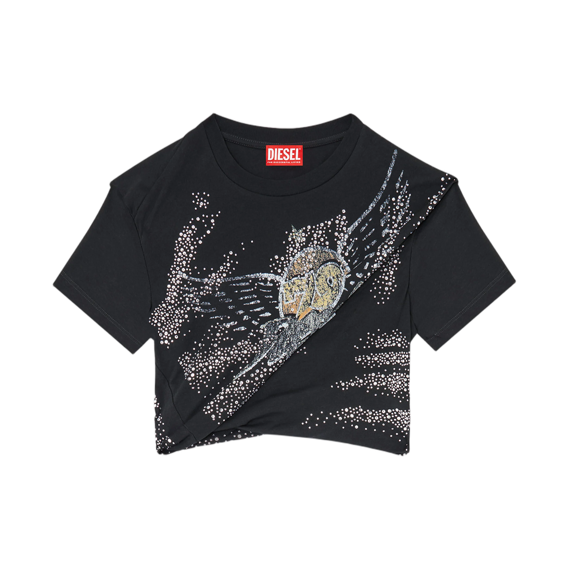 A257560QJCG-9XX (W) Diesel Rucked-Up T-Shirt In Double-Layer Jersey Red